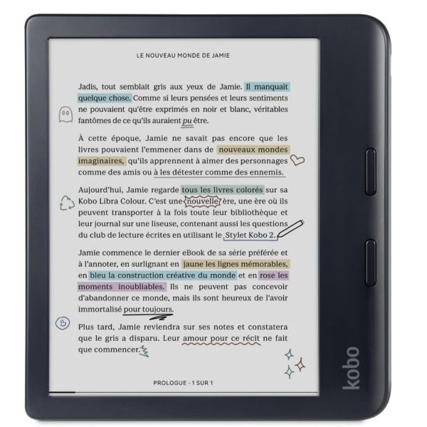 Kobo Libra Colour eReader 7” Glare-Free Colour E Ink Kaleido™ 3 Display - Black